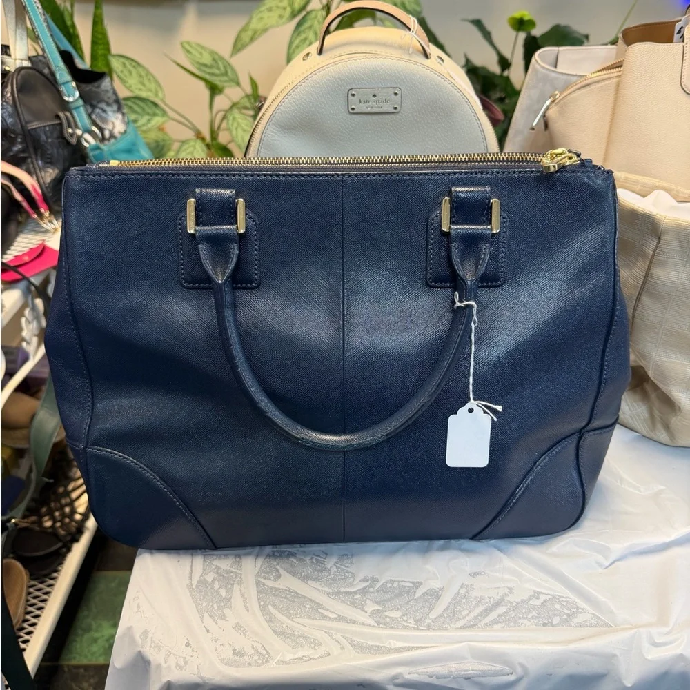 Tory Burch Dark Blue Satchel - Picture 3 of 4